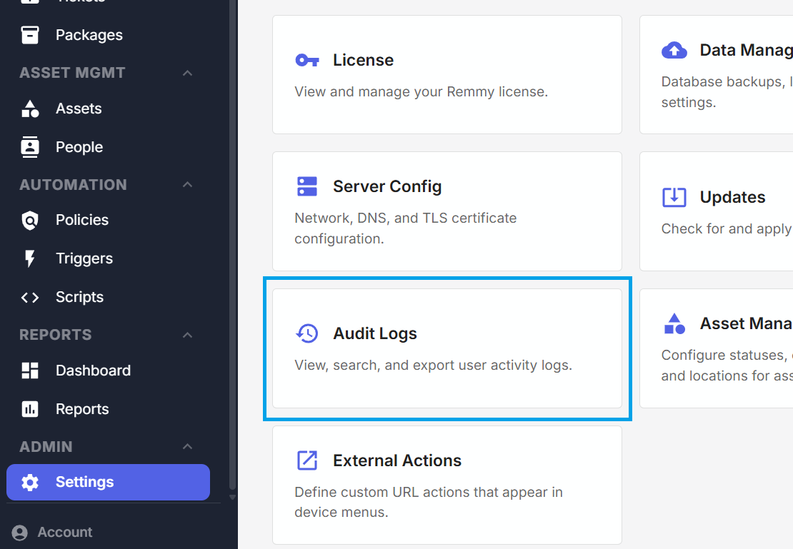 Accessing audit logs