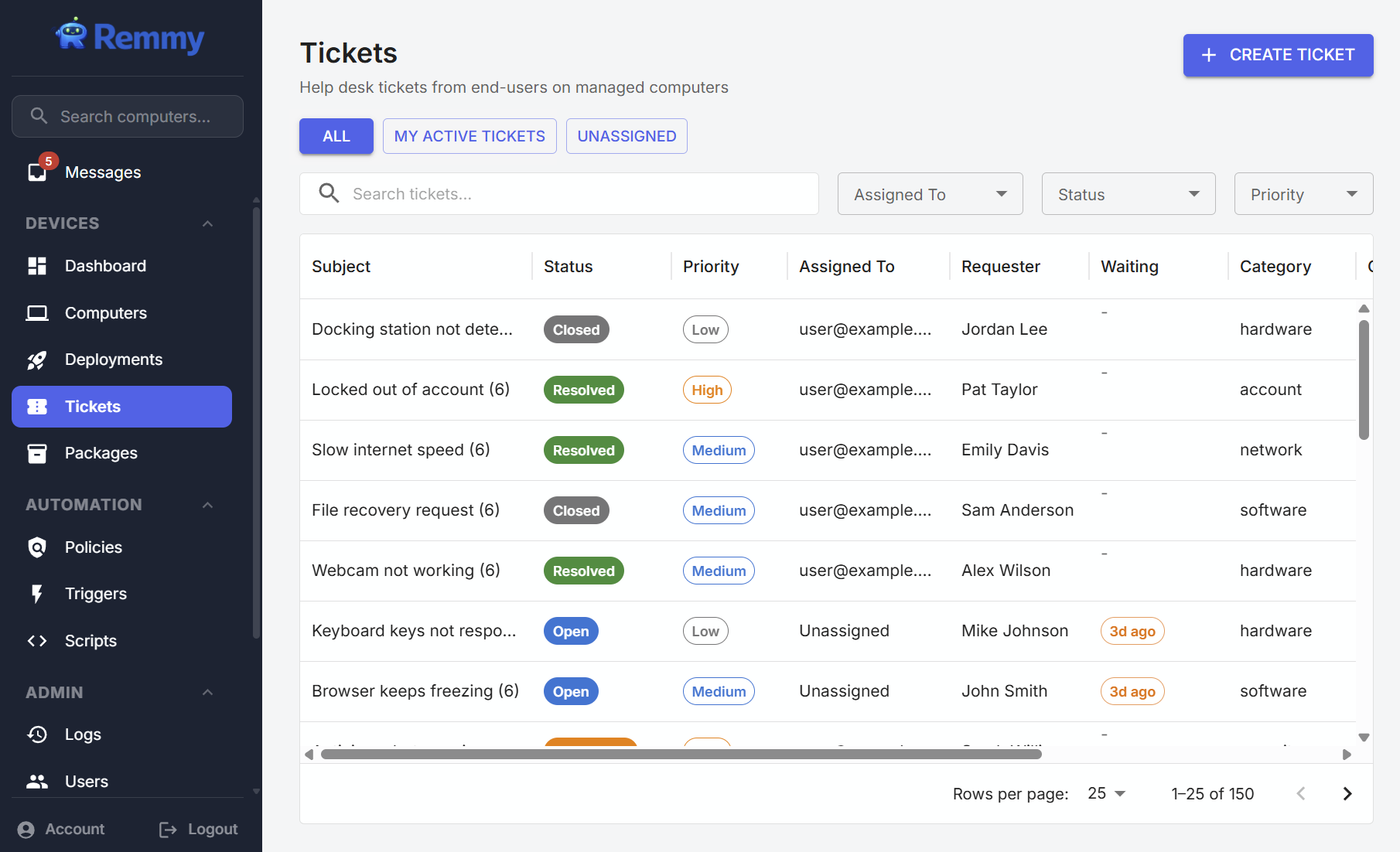 Remmy Ticket Console